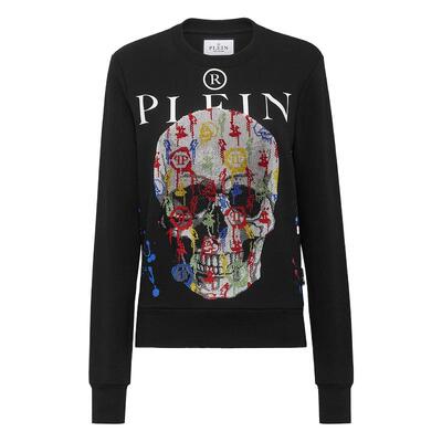 PHILIPP PLEIN 女士骷髅图案圆领长袖卫衣