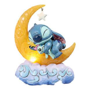 enesco迪士尼史迪仔手办史迪奇晚安夜灯摆件可亮灯创意生日礼物