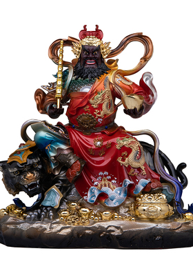 唐彩摆放家用骑虎五路财神客厅