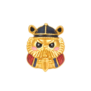 明牌珠宝黄金欢喜小神祇串珠 硬金Q萌吉祥物转运珠手链AFP0999