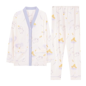 带胸垫纯棉月子服春夏季全棉吸汗