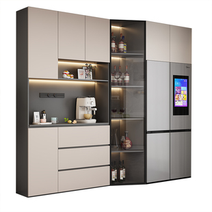嵌入式冰箱一体靠墙酒柜餐边柜柜子客厅厨房储物柜定制2026年新款