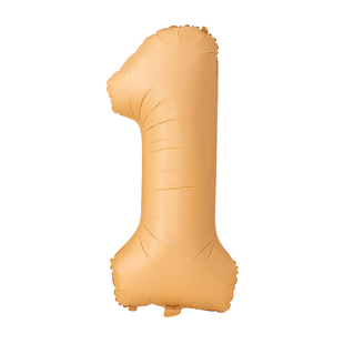 ins风焦糖奶油色网红数字气球儿童周岁生日派对布置场景拍照装饰