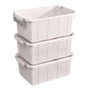 加厚大号收纳筐收纳框衣柜衣服杂物厨房塑料整理筐长方形可叠加