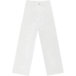 HONORE古月  Drip Check 重工水滴烫钻舒适剪裁牛仔裤