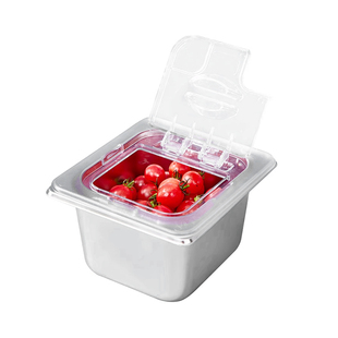 不锈钢份数盆长方形翻盖分数盒子奶茶店专用珍珠小料盒果酱盒商用