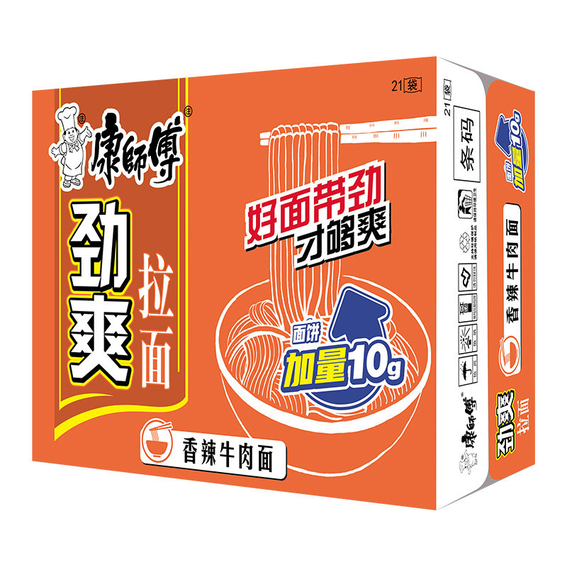 康师傅劲爽红烧口味21袋方便面