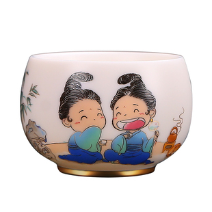 徐建勇陶瓷文创羊脂玉家用办公主人杯茶具茶杯小茶杯个人专用送礼