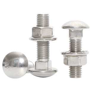 M6M8M10M12 304不锈钢桥架螺丝马车螺栓螺母半圆头方颈扁头货架