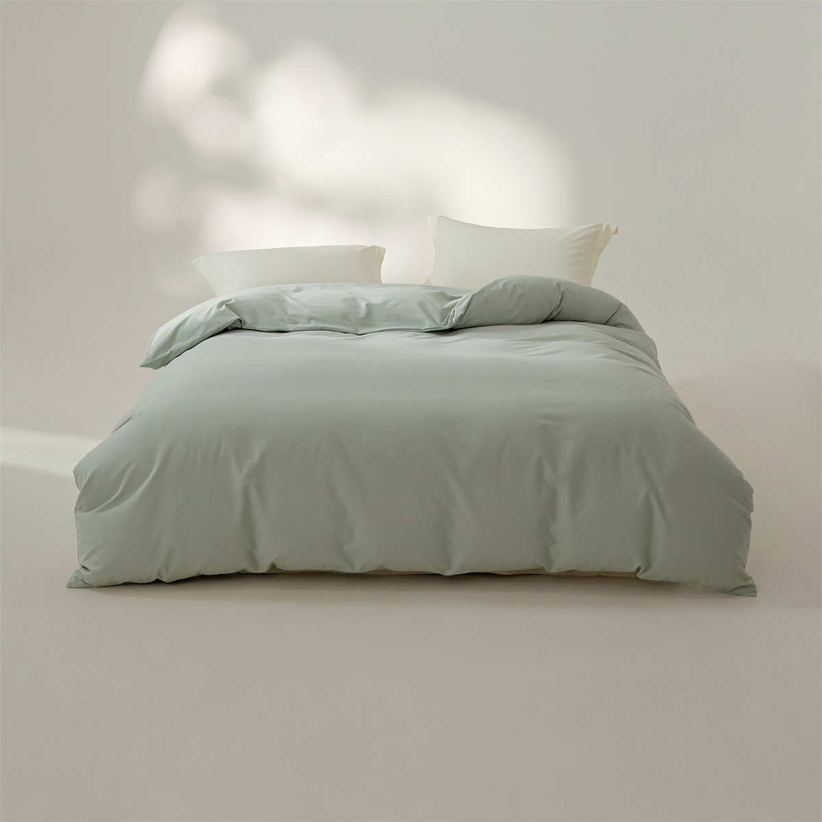 秋冬加厚简约纯色全棉50支双股长绒棉磨毛被套单件枕套床笠床单