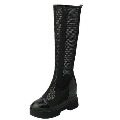 小个子内增高9CM网纱透气长靴潮