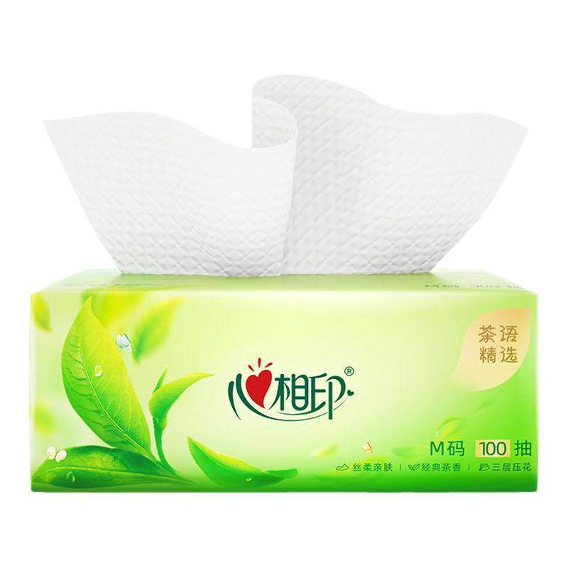 心相印大包抽纸茶语清香加大M码3层纸巾香味家用整箱实惠装餐巾纸