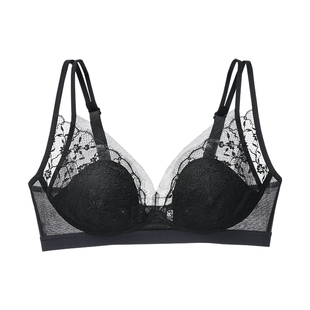 古今内衣女大胸显小显瘦无钢圈上托蕾丝文胸罩透气透气45g侧收