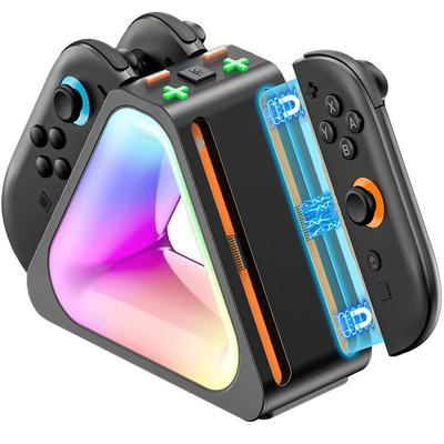 任天堂 SWITCH 2代手柄快速充电底座带充电保护JOYCON手柄2代4充桌面充电底座带7种RGB氛围灯效果
