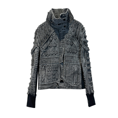 CHAUNK沙丘废土先锋做旧机车夹克