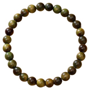 【普陀山正品】天然老绿檀木佛珠手串檀香木质手串盘玩文玩手链