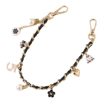 小香风手机链短款手腕挂绳山茶花