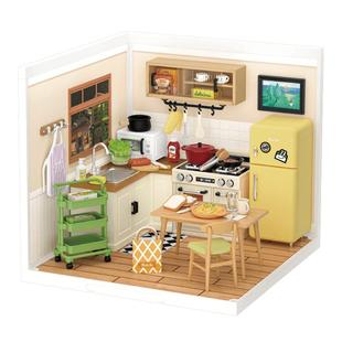 rolife若来超级世界益智积木拼装玩具厨房diy小屋模型新年礼物女