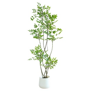 Z1南天竹仿真绿植大型仿生植物高端轻奢落地假盆栽客厅装饰摆件花