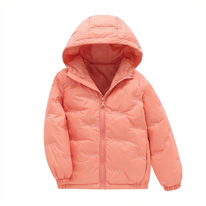 儿童轻薄羽绒服连帽男童女童冬季