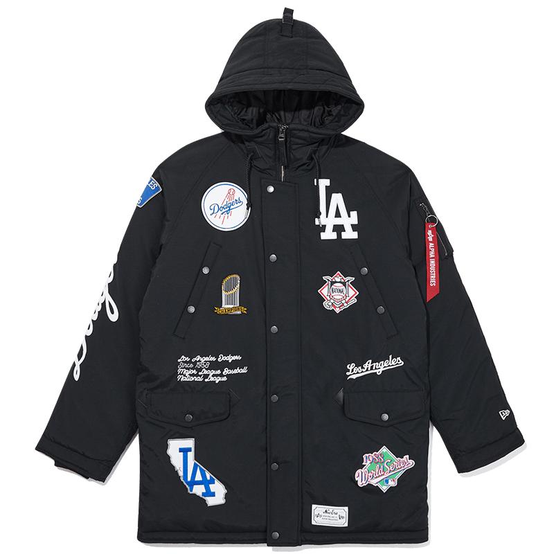 NEW ERA纽亦华MLB x Alpha Industries联名连帽棉服保暖中长款