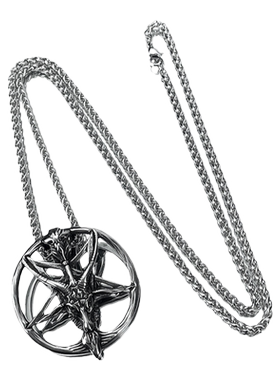 欧美霸气撒旦五芒星嘻哈钛钢项链