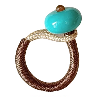 菱镁矿松石绕线扣头 文玩手串手持滴溜连接扣DIY编绳跑环扣头配件