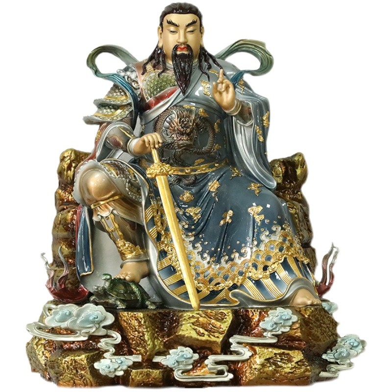 铜彩绘玄天上帝真武祖师摆件