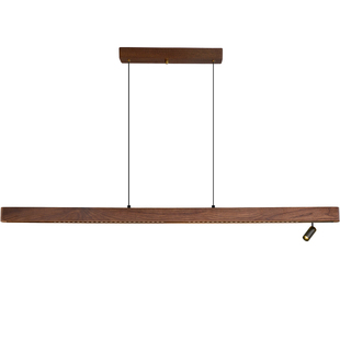 黑胡桃实木新款茶室吊灯中式禅意创意个性吧台办公室长条灯餐桌灯