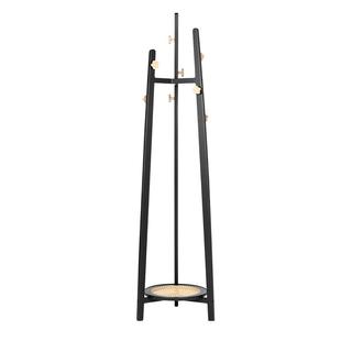 实木创意落地挂衣架衣帽架床头黑色玄关转角不占地置物三角衣架
