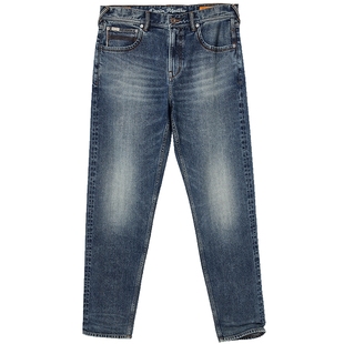 905杰克琼斯男装秋季做旧磨破水洗休闲织边牛仔裤锥腿长裤子男款