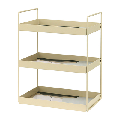 奶茶色化妆品收纳架多层杂物架