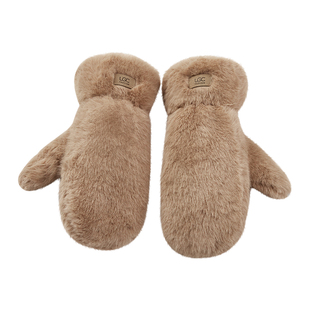 仿貂毛绒手套女连指加绒加厚冬季骑行骑车防风防寒东北保暖手闷子