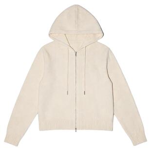 Basic House/百家好美式修身连帽卫衣女春季短款休闲健身运动外套