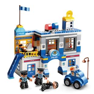 费乐大颗粒警察局套装积木消防车系列儿童益智玩具男孩子3-6周岁