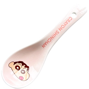 【小庄青年&蜡笔小新联名】陶瓷小勺子可爱喝汤勺家用高颜值汤匙