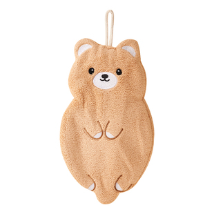 卡通擦手巾小毛巾可爱厨房抹布珊瑚吸水速干家用挂式手帕少儿加厚