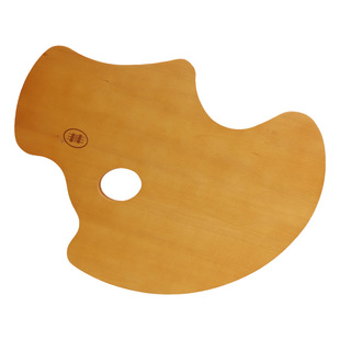 凤凰画材双丰木质调色板油画颜料汇优美不锈钢调色盘实木混色盘丙烯水粉水彩美术调色用品椭圆多形状调色工具