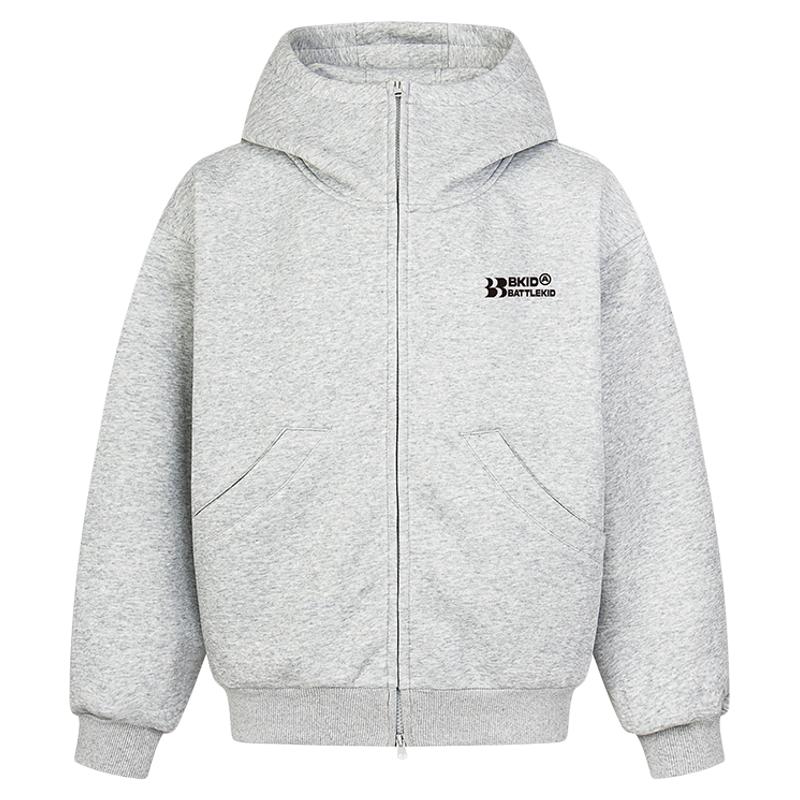 亿万少年BUFU高领开衫空气层连帽卫衣外套男女廓形加厚情侣装上衣