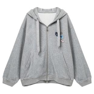 西町村屋韩系外套女2025秋季新款趣味苹果小狗休闲外套XAAC10256