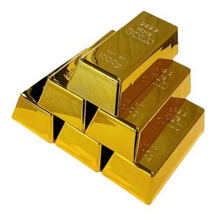 黄金金砖金条道具仿真塑料电镀空心摆件装饰品活动金条金砖玩具