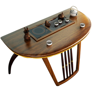 新中式乌金木功夫茶台小茶几现代简约实木茶桌椅组合家用泡茶桌T6