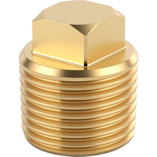 1分2分3分4分NPT外丝堵头美制黄铜四方堵头管堵塞闷头1/8 1/4 1/2