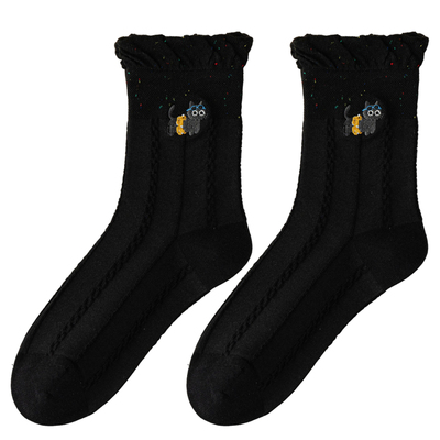 袜子女春秋季卡通可爱小狗中筒袜