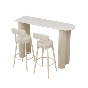 轻奢长条桌岩板吧台桌奶油风家用阳台客厅沙发边隔断商用酒吧高脚