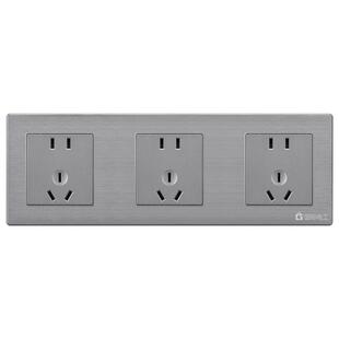 86型双联厨房插座多位连体插座家用多功能面板三位15孔四位带开关