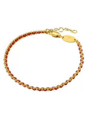 本命年需要戴的红色手链轻奢小众适合叠戴度假风百搭情侣款手环女