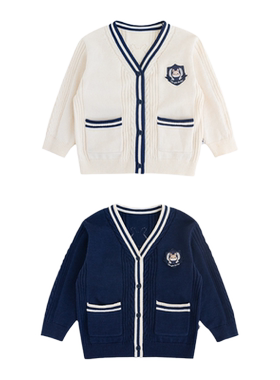 YOUGE幼歌学院风全棉毛衣开衫