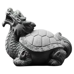 青砂石龙龟茶宠摆件家用创意石摆件茶道配件精品可养茶玩桌面装饰