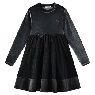 【丝绒】英氏女童加绒连衣裙2026春新款儿童长袖裙子蓬蓬纱公主裙